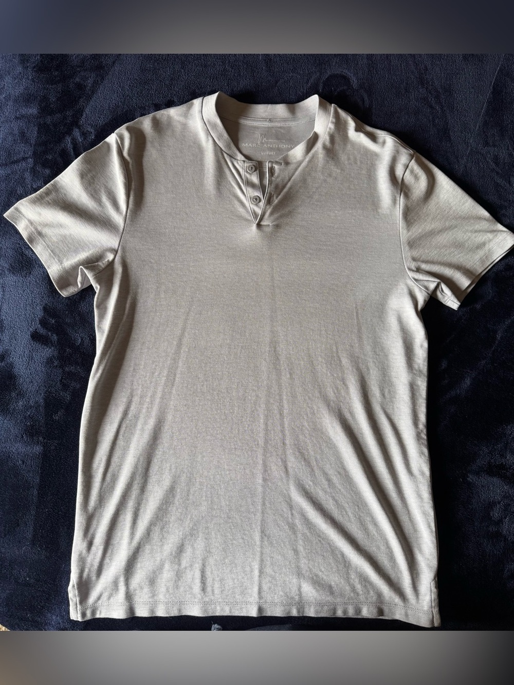 Marc Anthony Light Gray Short Sleeve Henley Polo